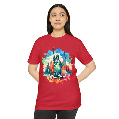 New York Watercolor Statue of Liberty T-Shirt