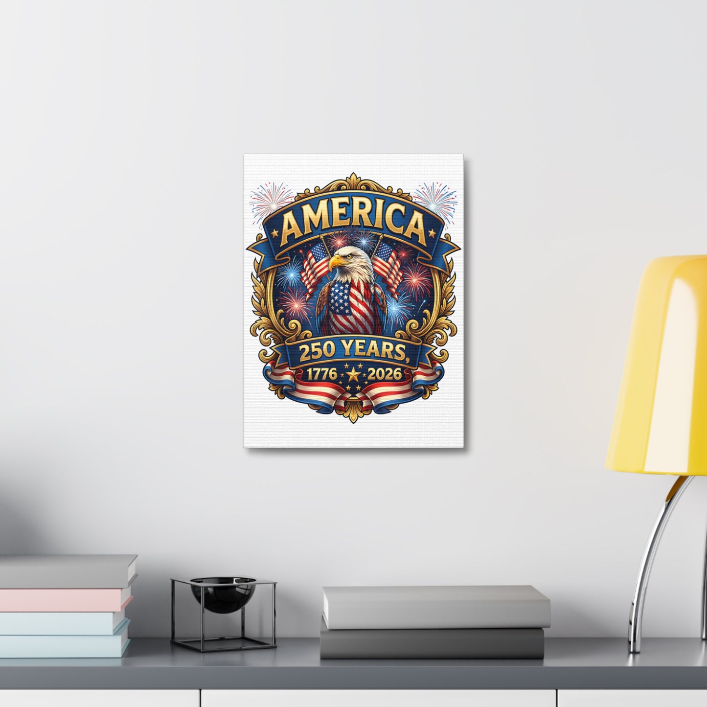 America 250th Anniversary Canvas – Patriotic Eagle 1776-2026 Wall Art