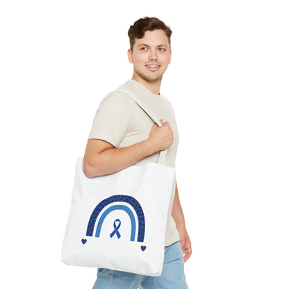 Blue Awareness Ribbon Rainbow Tote Bag – Support & Hope Everyday Tote
