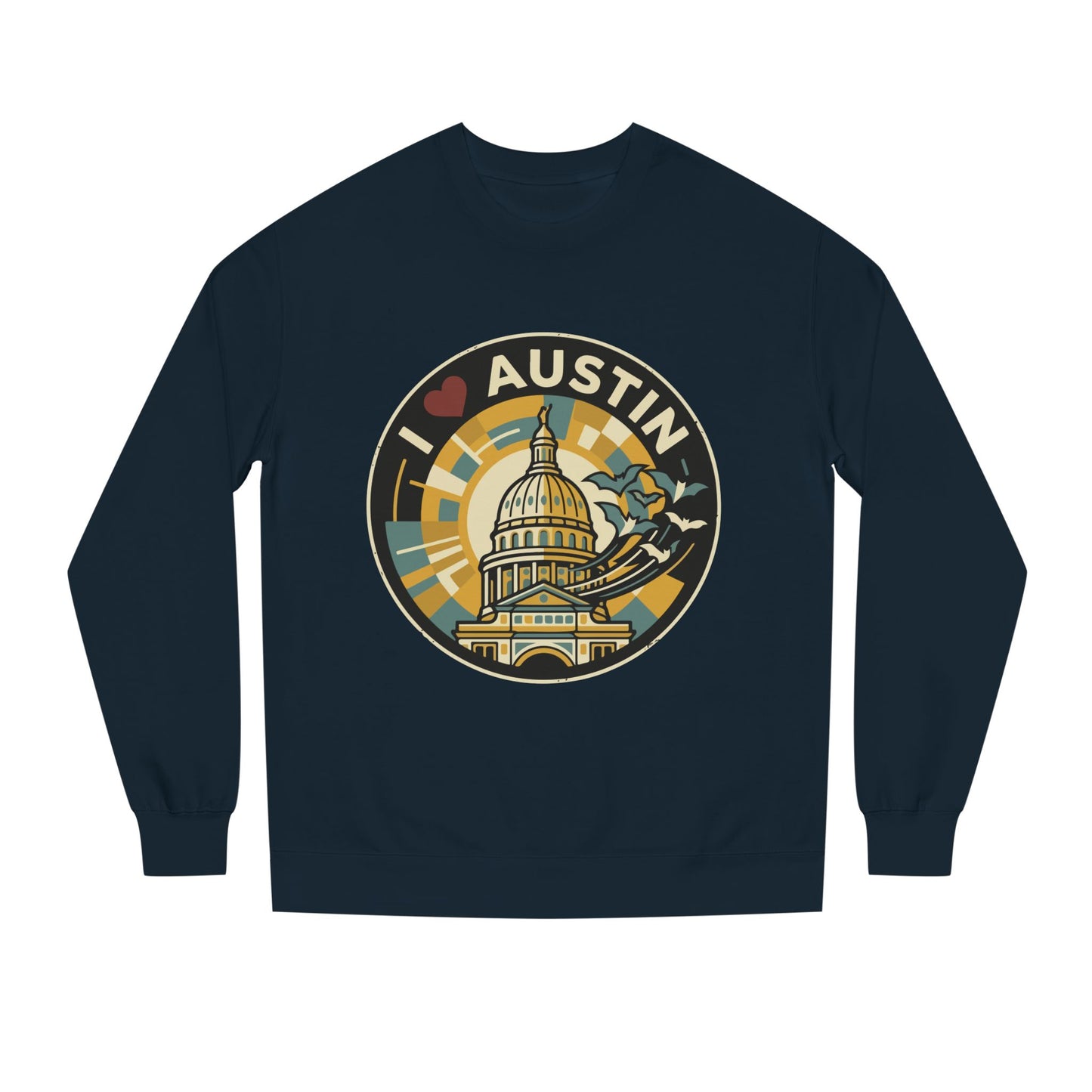 I  Austin Crewneck Sweatshirt — Austin Capitol Retro Graphic