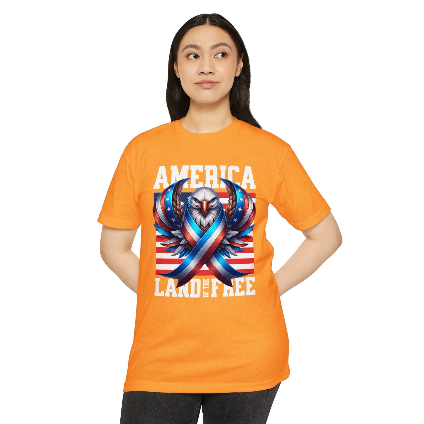 America Land of the Free Eagle Ribbon T-Shirt
