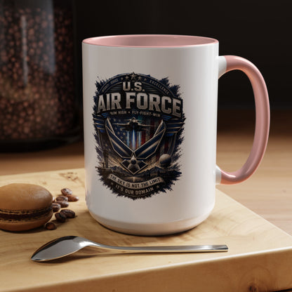 U.S. Air Force Accent Coffee Mug — Military Emblem 11/15oz