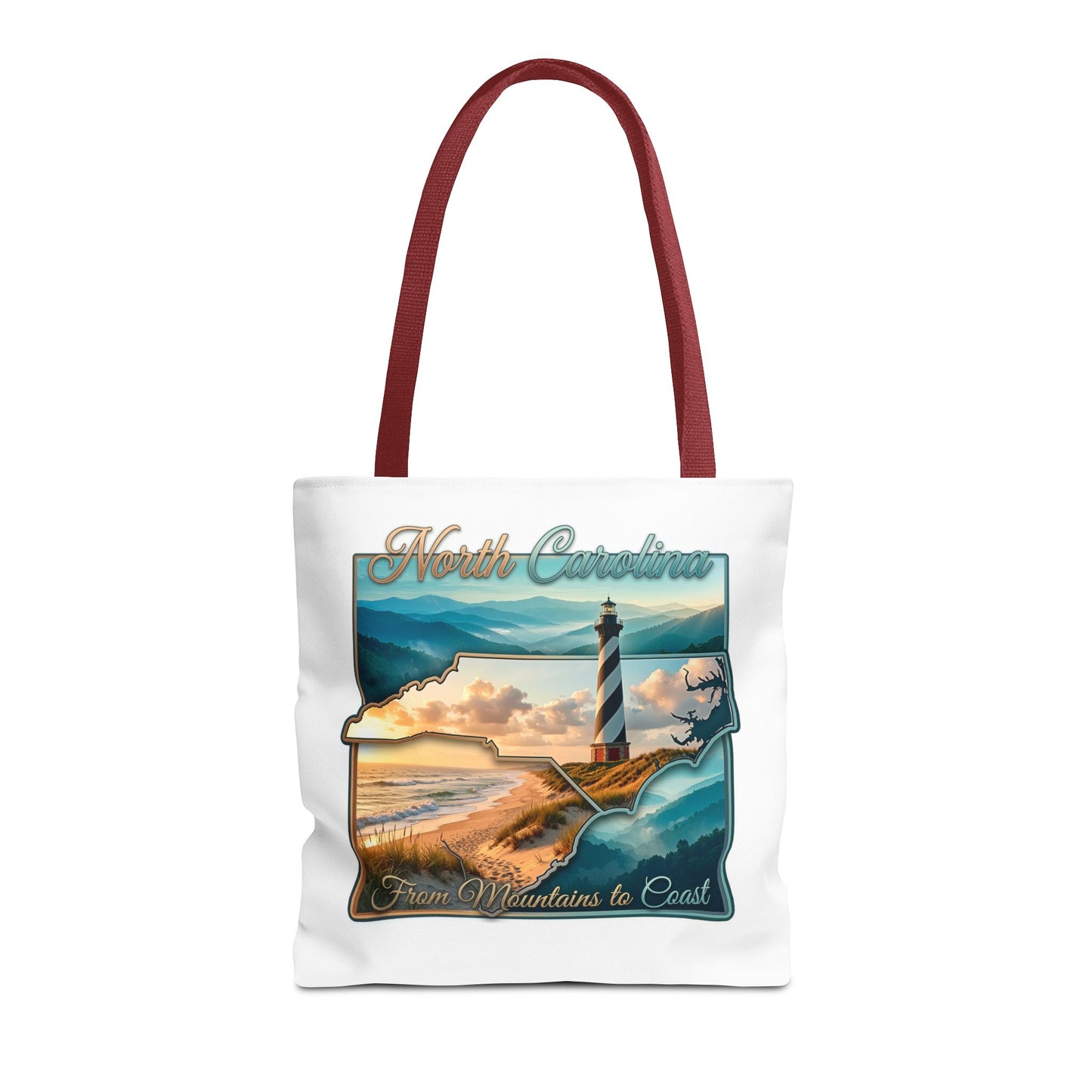 North Carolina Lighthouse Tote Bag — "From Mountains to Coast" Scenic Beach Tote
