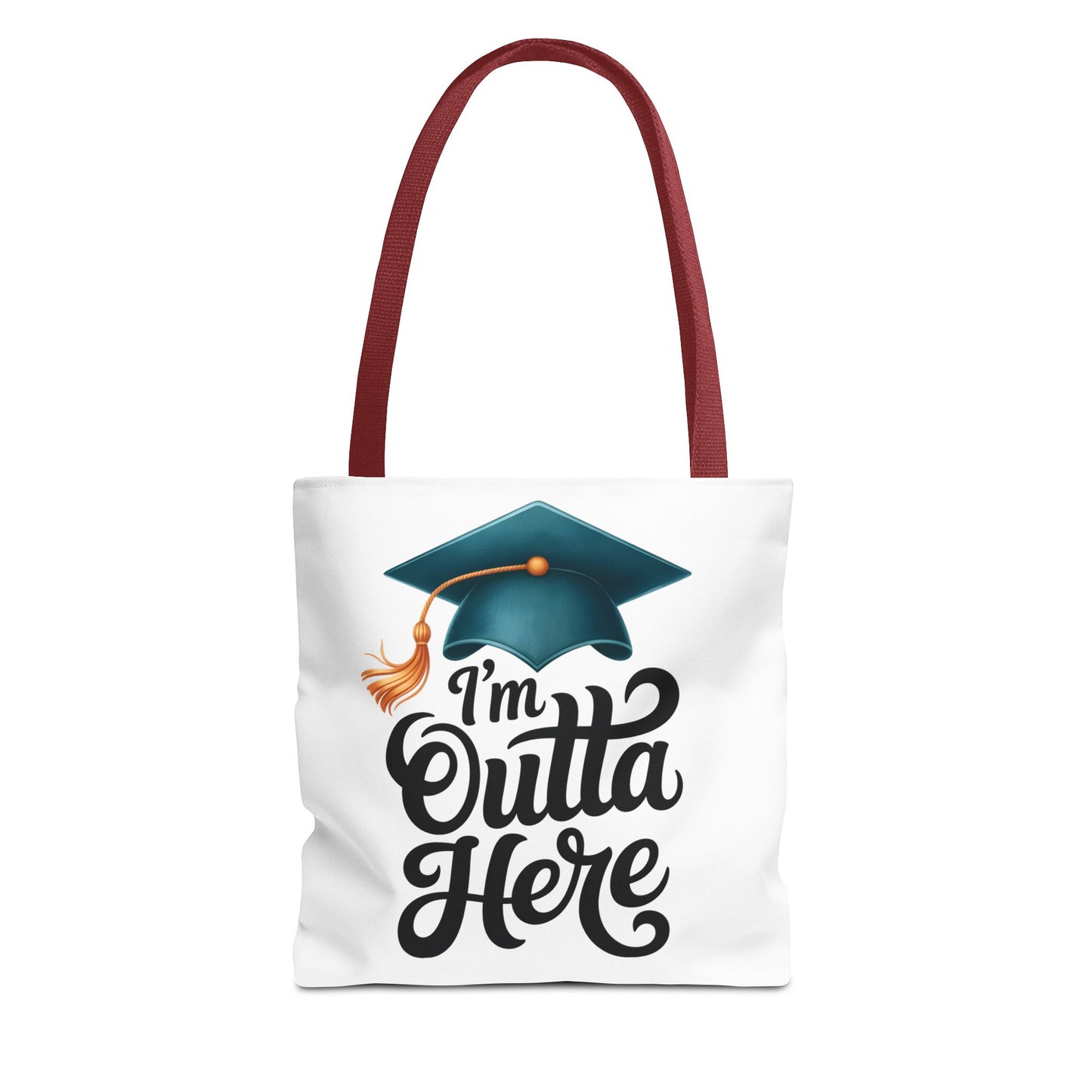 Graduation Tote Bag — “I’m Outta Here” Cap Design