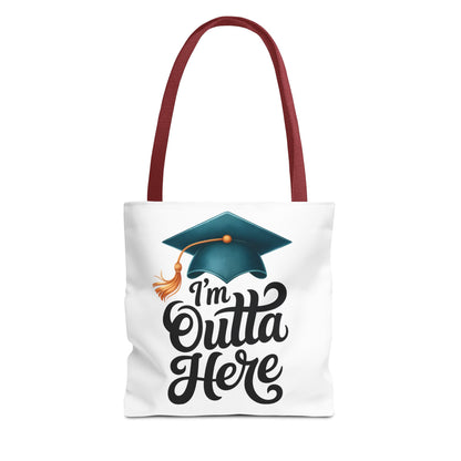 Graduation Tote Bag — “I’m Outta Here” Cap Design