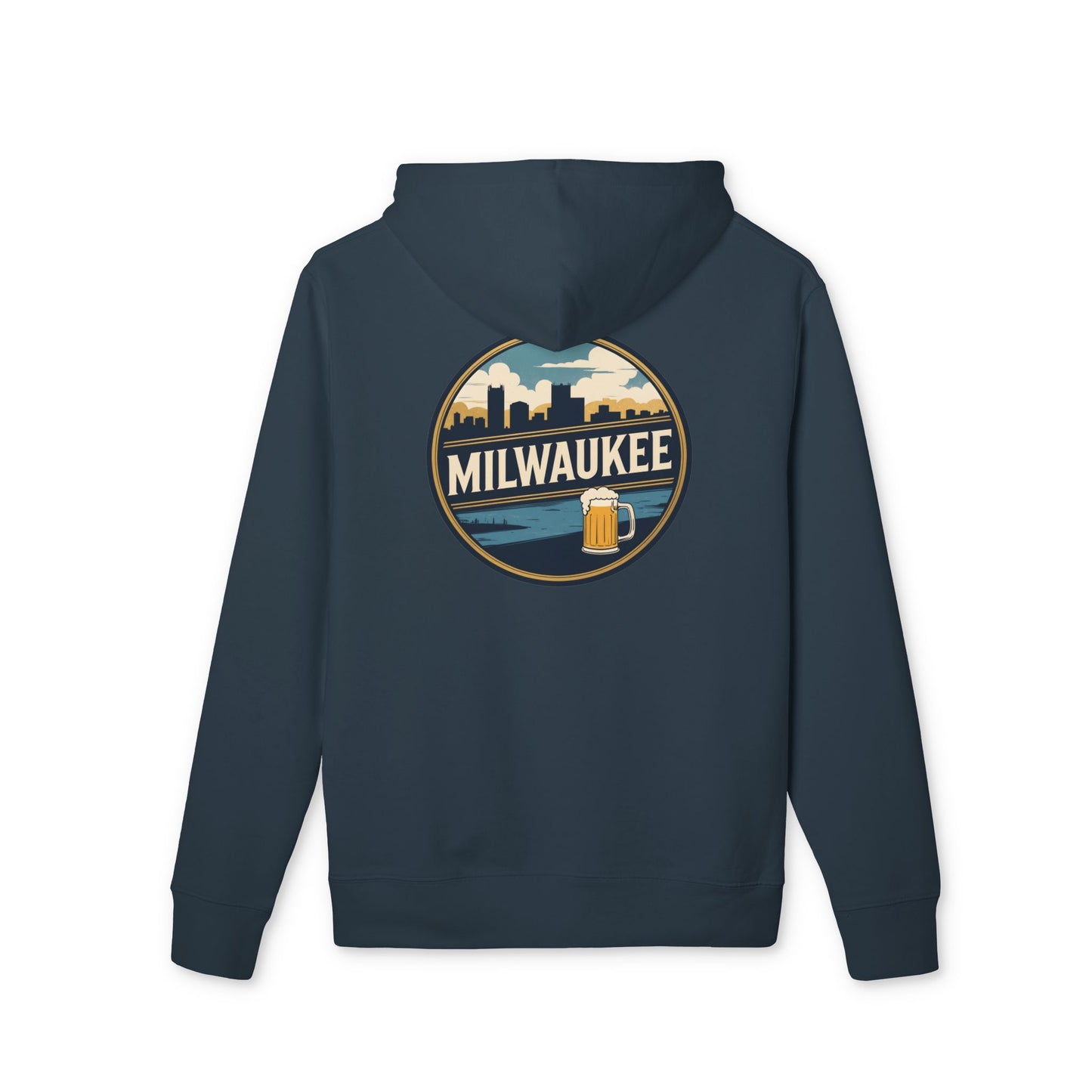 Milwaukee Skyline Hoodie — Retro City Beer Badge Pullover