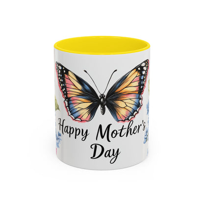 Mother's Day Butterfly Floral Accent Coffee Mug – "Happy Mother's Day"