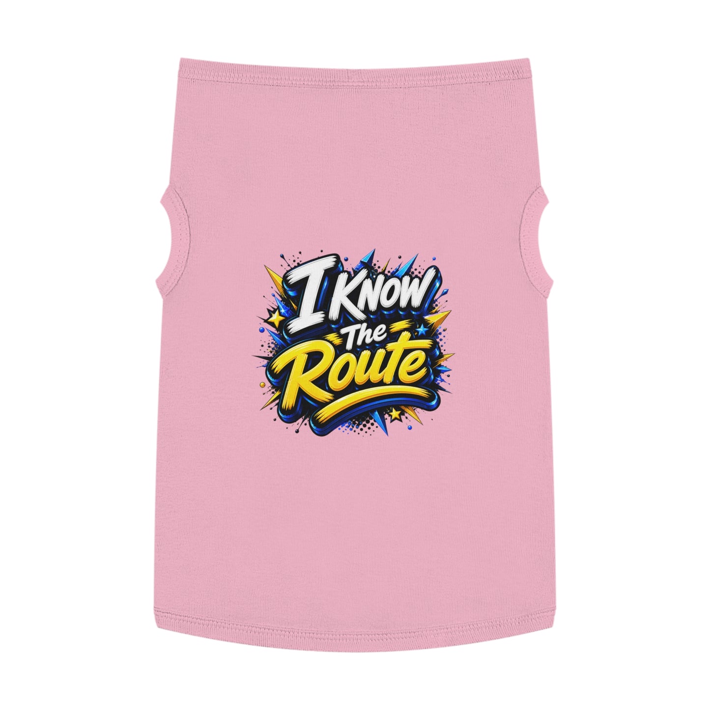 Pet Tank — "I Know The Route" Dog Tank Top, Travel-Ready Graphic Pet Tee