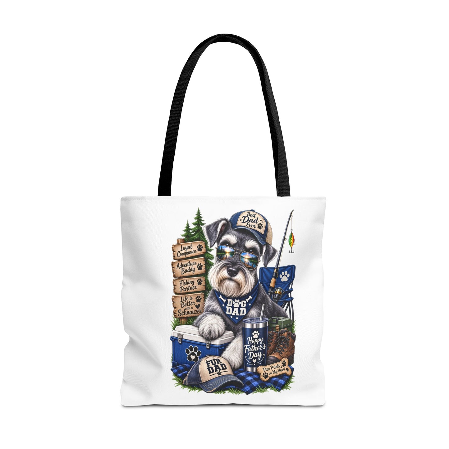 Dog Dad Fishing Tote Bag – Schnauzer Pet Lover Gift