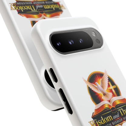 Wisdom and Theology Phone Case — Christian Dove & Cross Protective Tough Case
