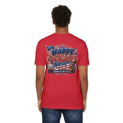 Veterans Day T-Shirt - "Happy Veterans Day" Patriotic Military Tribute Tee