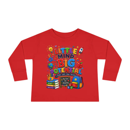 Toddler Tee — "Little Mind Big Potential" Back-to-School Long Sleeve