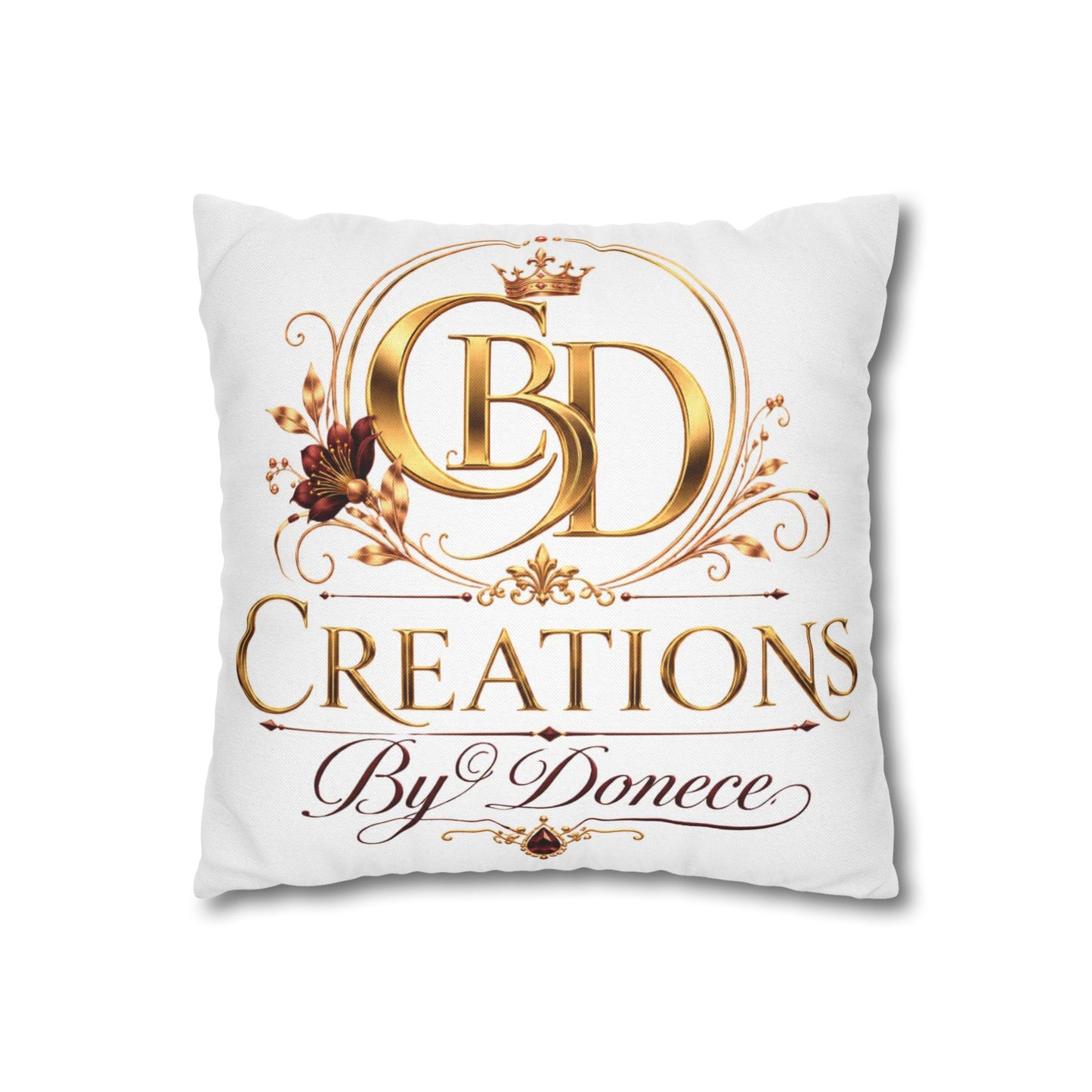 Creations By Donece Gold Logo Decorative Pillowcase