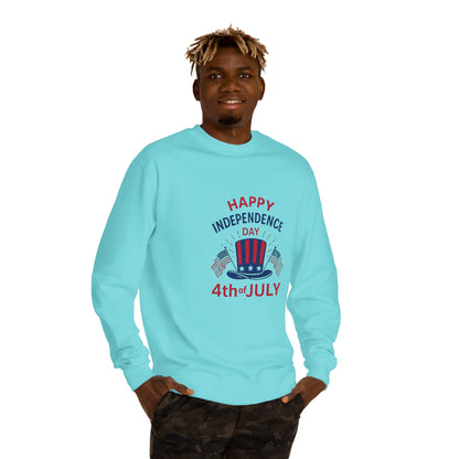 4th of July Sweatshirt – "Happy Independence Day" Patriotic Crewneck