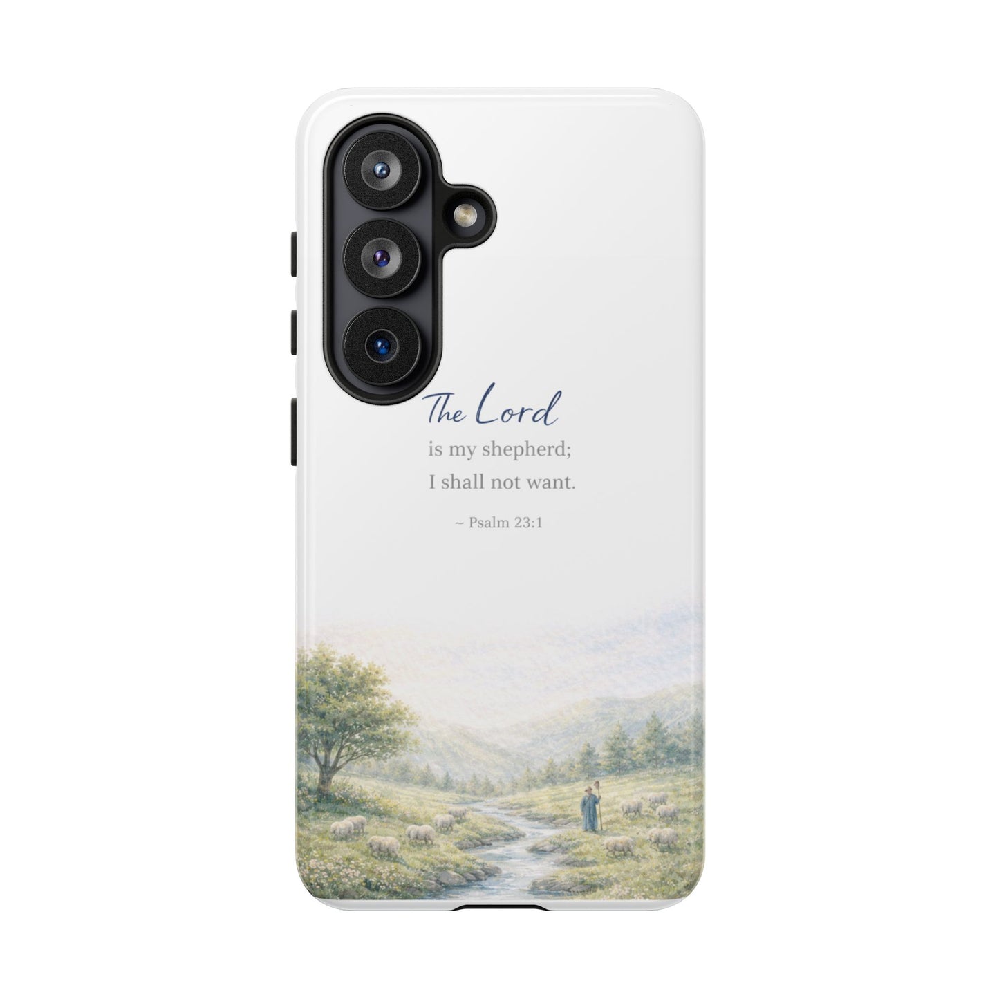 Psalm 23 'The Lord Is My Shepherd' Tough Phone Case — Christian Scripture iPhone Cover