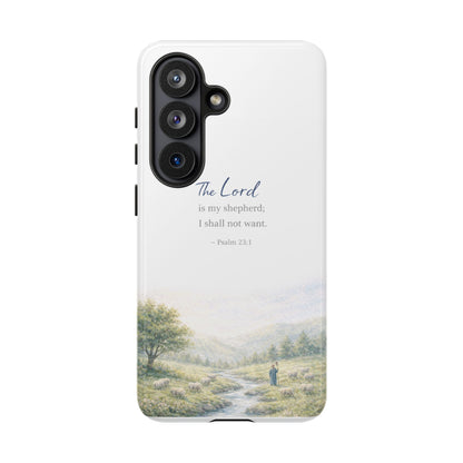 Psalm 23 'The Lord Is My Shepherd' Tough Phone Case — Christian Scripture iPhone Cover
