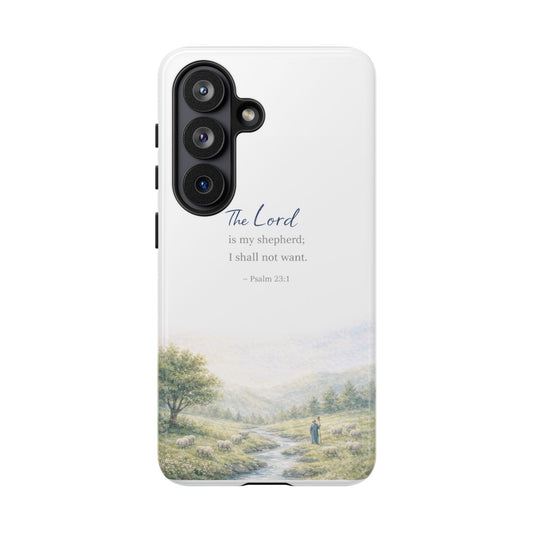 Psalm 23 'The Lord Is My Shepherd' Tough Phone Case — Christian Scripture iPhone Cover