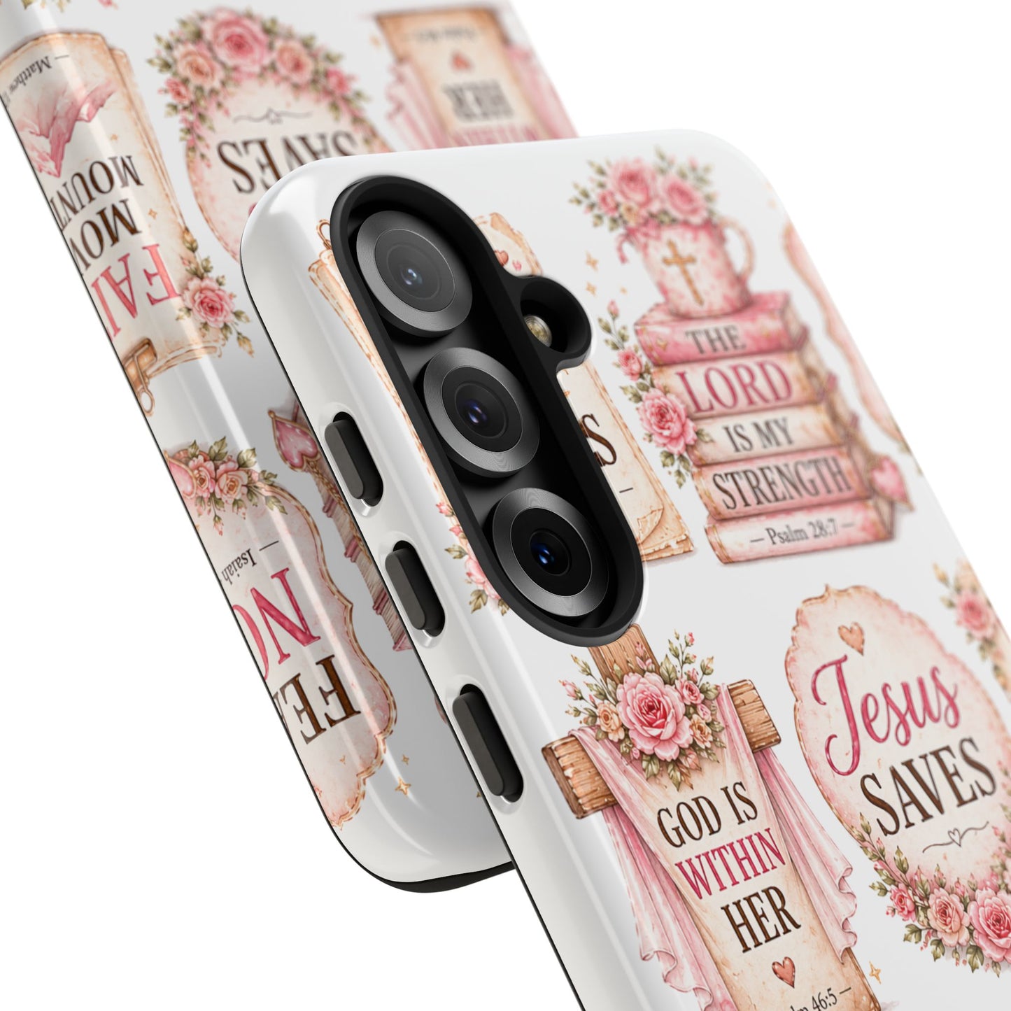 Faith Phone Case — 'Jesus Saves' Floral Christian Scripture iPhone Case