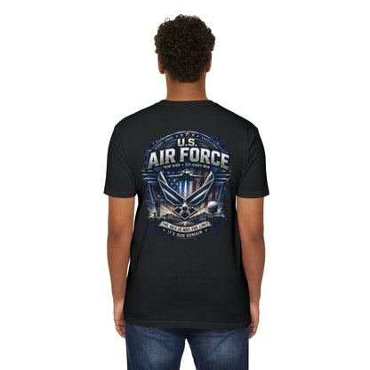 U.S. Air Force Graphic T-Shirt — Military Emblem Tee ("The Sky Is Not The Limit")