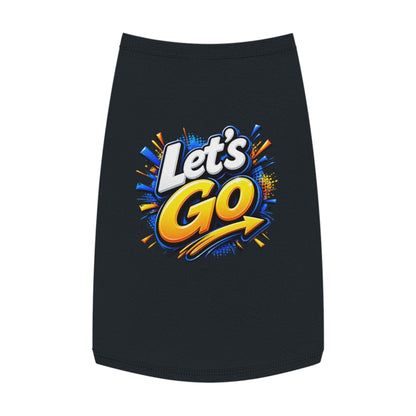 Pet Tank Top — "Let's Go" Graphic Dog Shirt, Energetic Sports Style for Active Dogs