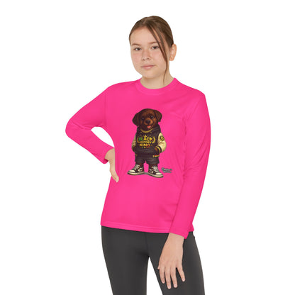 Youth Long Sleeve Tee — 'Lil Black Lab' Cute Puppy Graphic Shirt