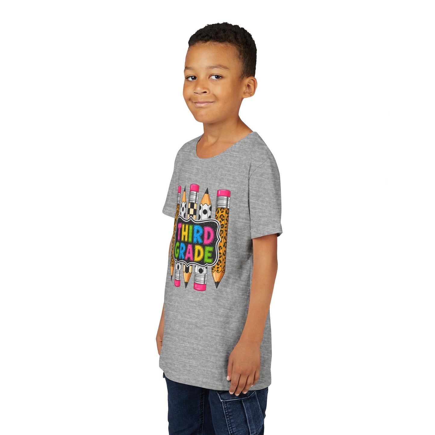 Third Grade Youth T-Shirt — Colorful Pencil Back-to-School Tee