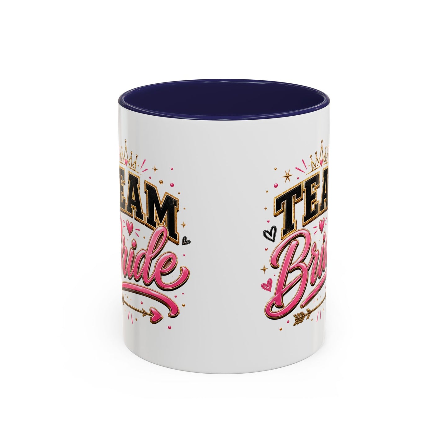 Team Bride Accent Coffee Mug — Pink & Gold Bachelorette Bridal Shower Gift (11/15 oz)