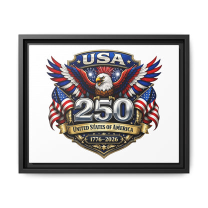 USA 250 Anniversary Framed Canvas — Patriotic Eagle 1776–2026 Wall Art