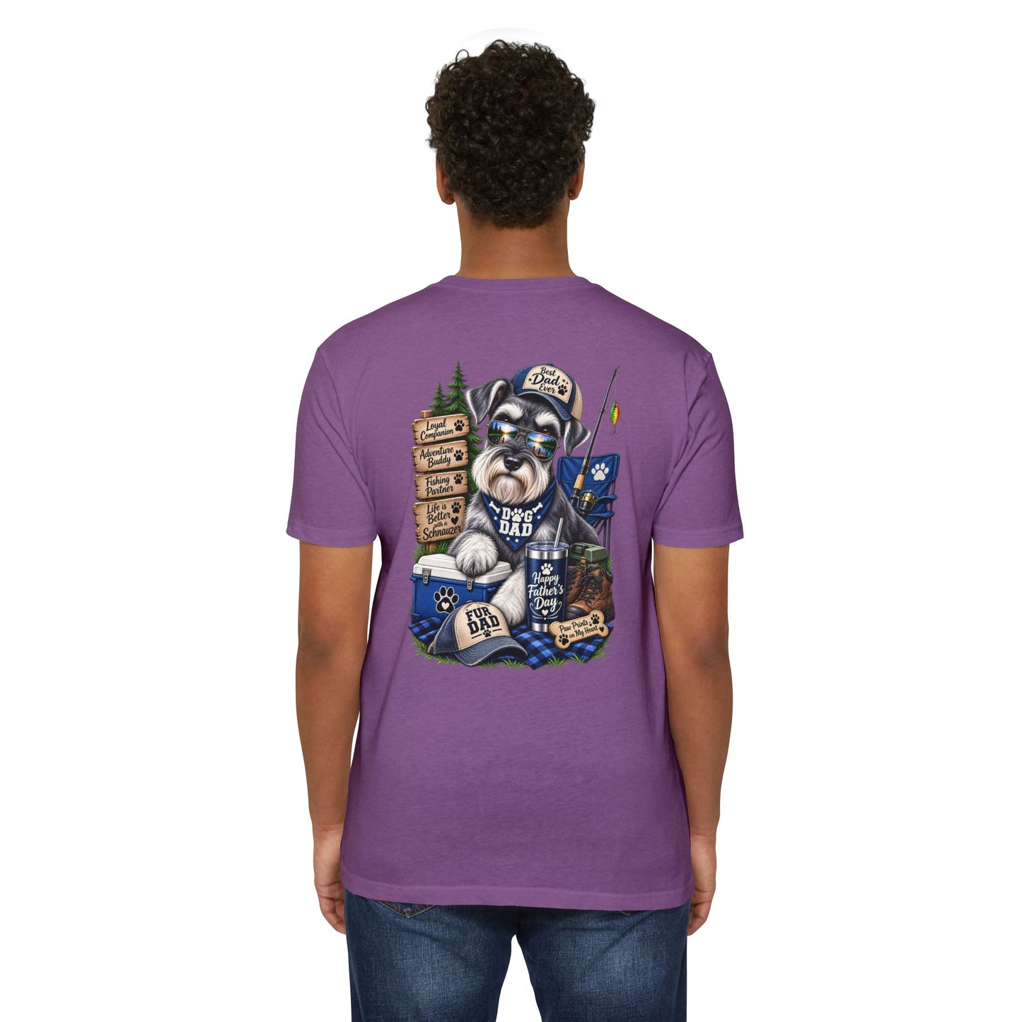 Schnauzer Dad T-Shirt – Fishing & Camping Dad Graphic Tee