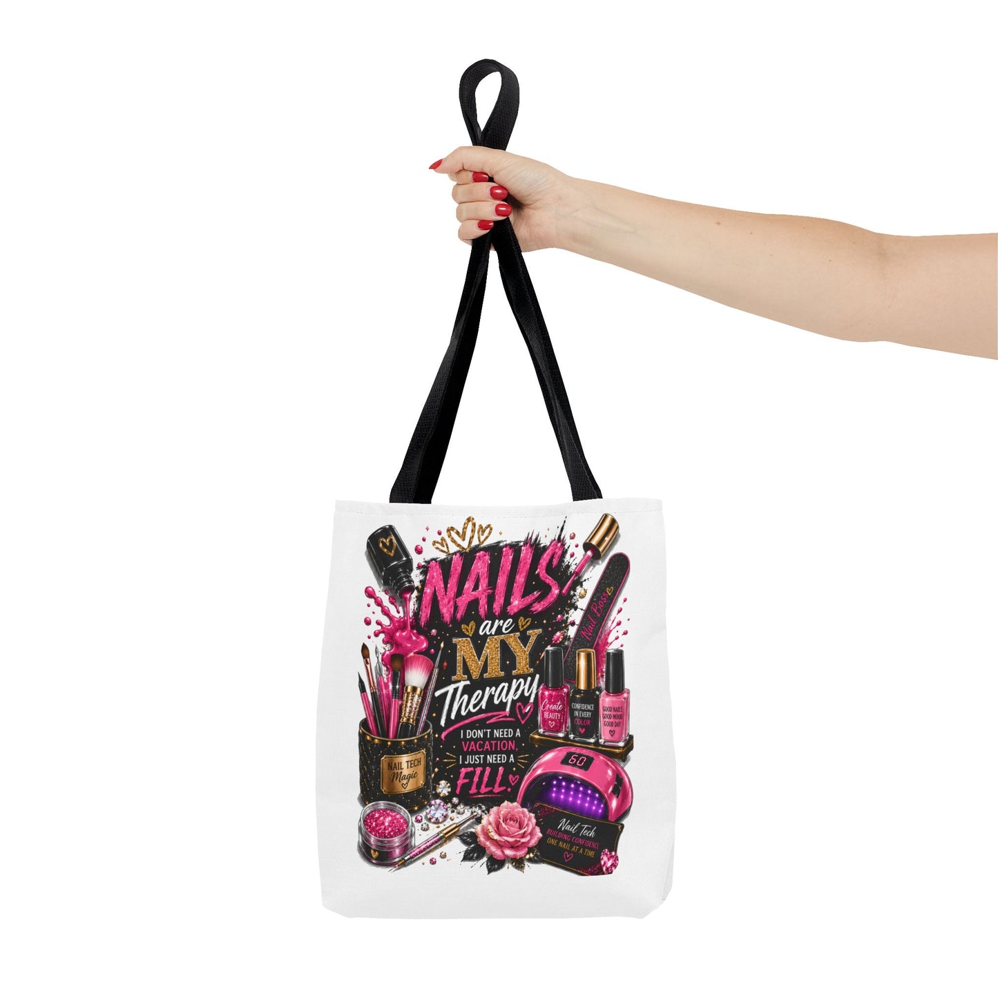 Nails Are My Therapy Tote Bag — Nail Tech Cosmetic Makeup Salon Gift