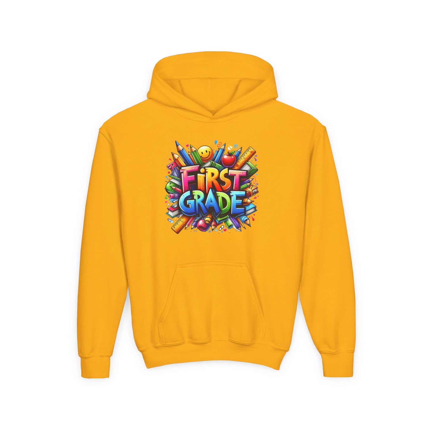 First Grade Kids Hoodie – Colorful Back-to-School Sweatshirt