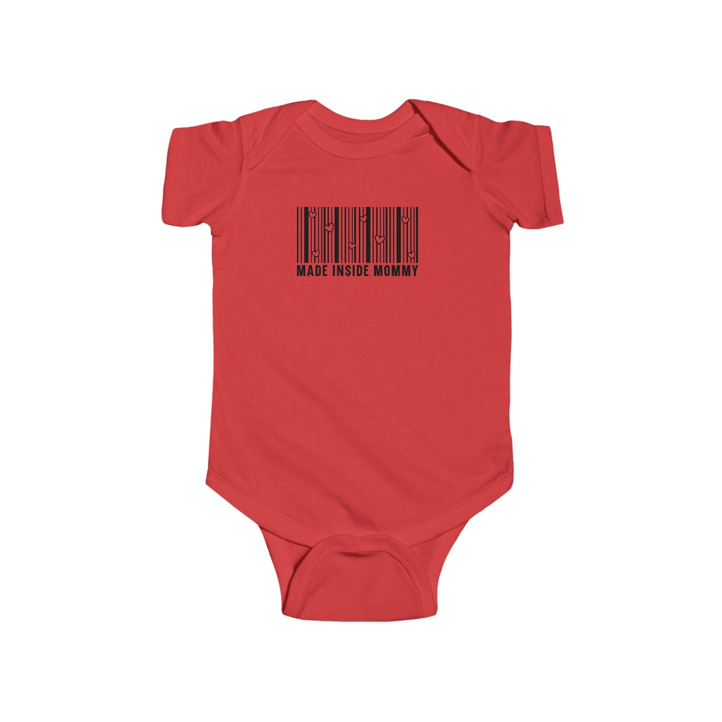 Made Inside Mommy Baby Bodysuit — Funny Barcode Infant Onesie