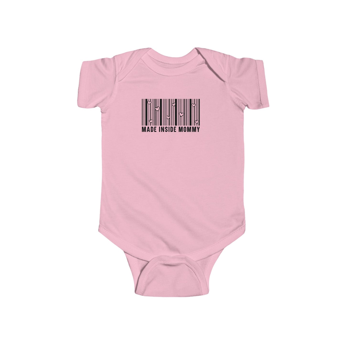 Made Inside Mommy Baby Bodysuit — Funny Barcode Infant Onesie