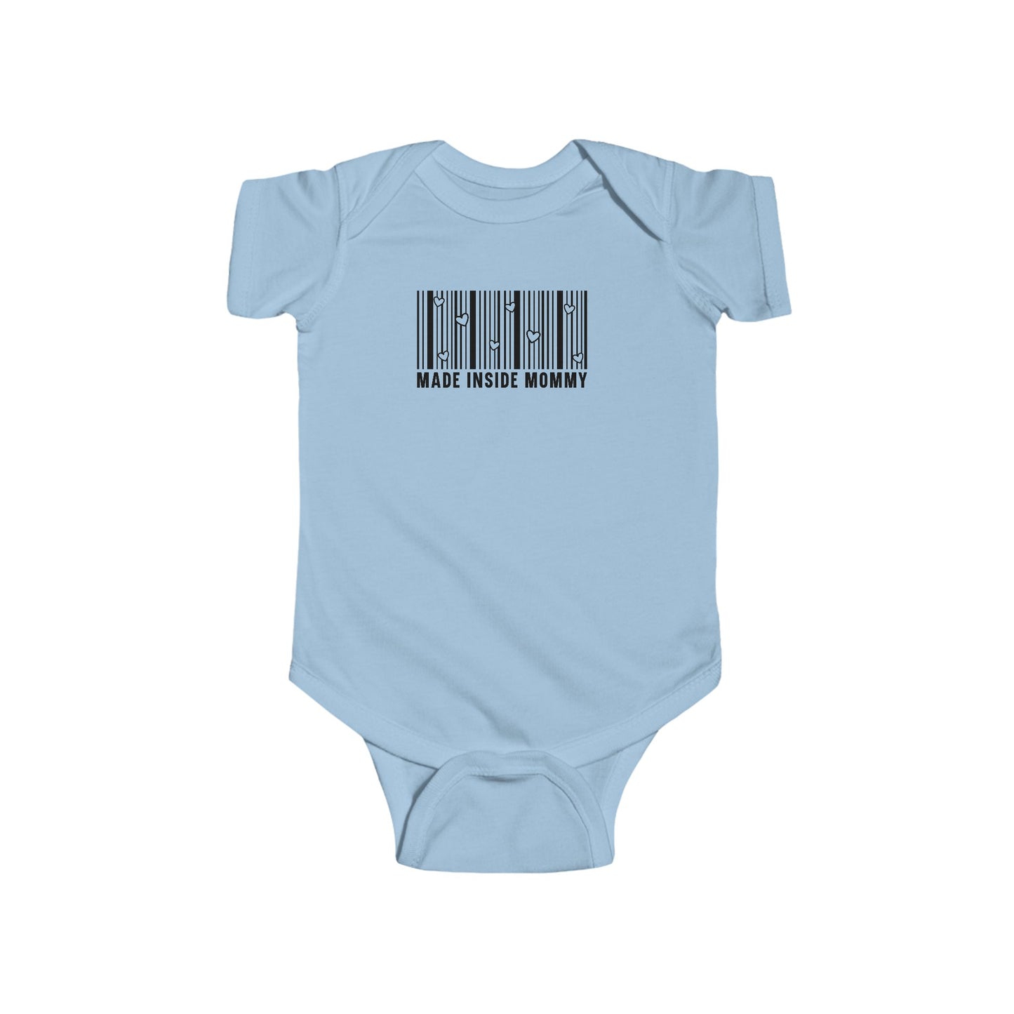 Made Inside Mommy Baby Bodysuit — Funny Barcode Infant Onesie