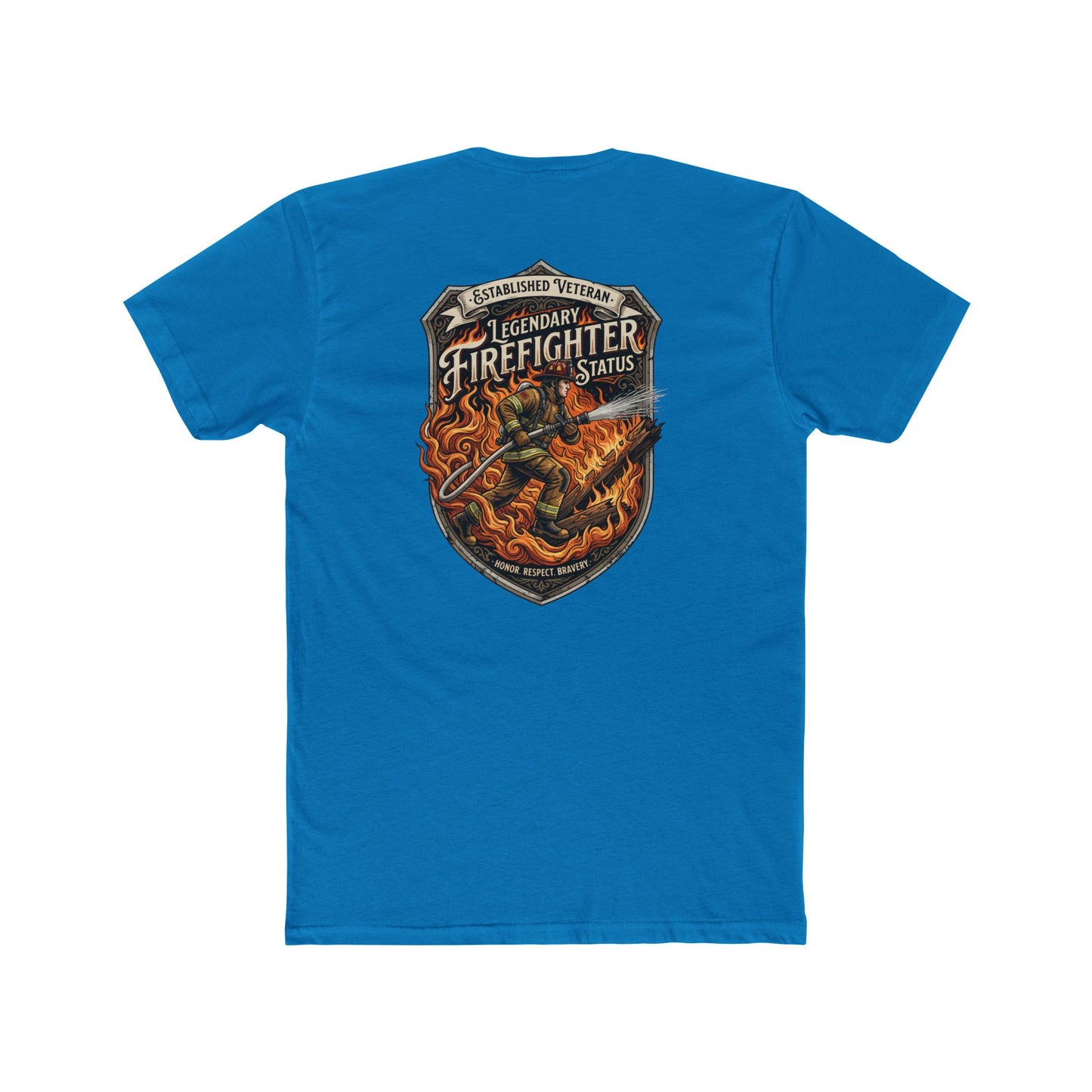 Firefighter Badge T-Shirt — Legendary Firefighter Status Graphic Tee