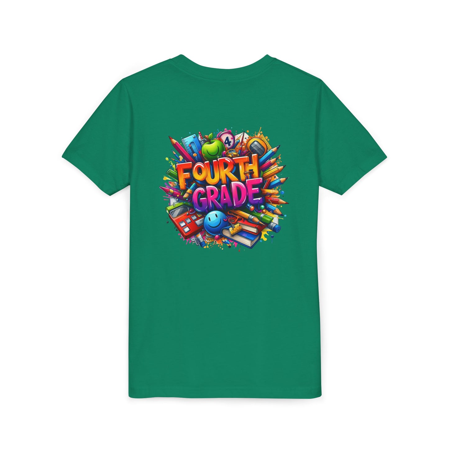 Fourth Grade Youth T‑Shirt – Colorful School Supplies Back to School Tee