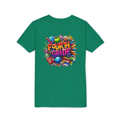 Fourth Grade Youth T‑Shirt – Colorful School Supplies Back to School Tee
