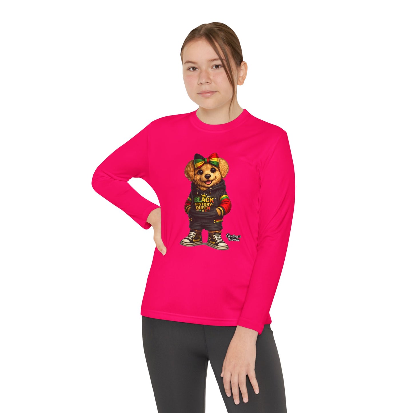 Youth Long Sleeve Tee — Rasta Bear 'Black History' Graphic
