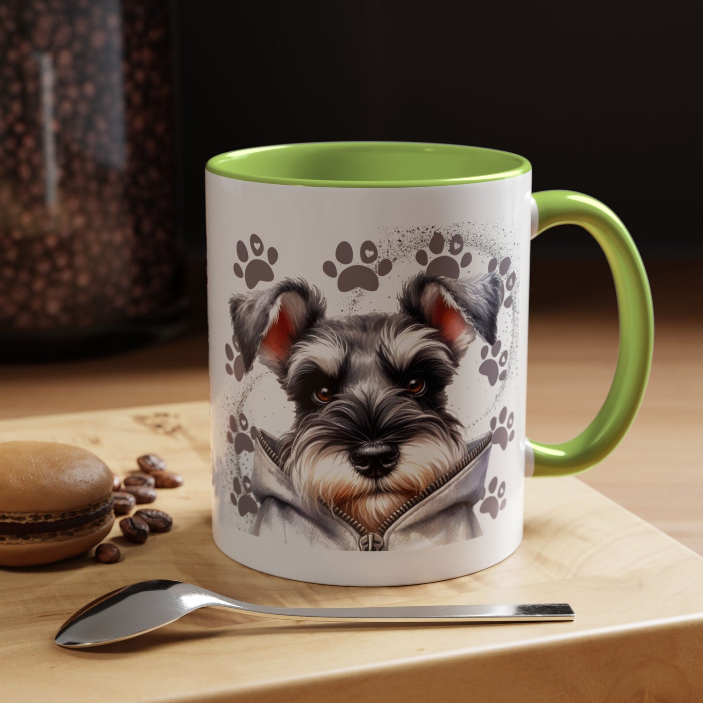 Schnauzer Paw Print Accent Coffee Mug (11/15oz)