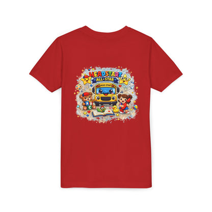 Youth Tee — "Headstart All-Star" Cute School Bus & Characters Back-to-School Shirt