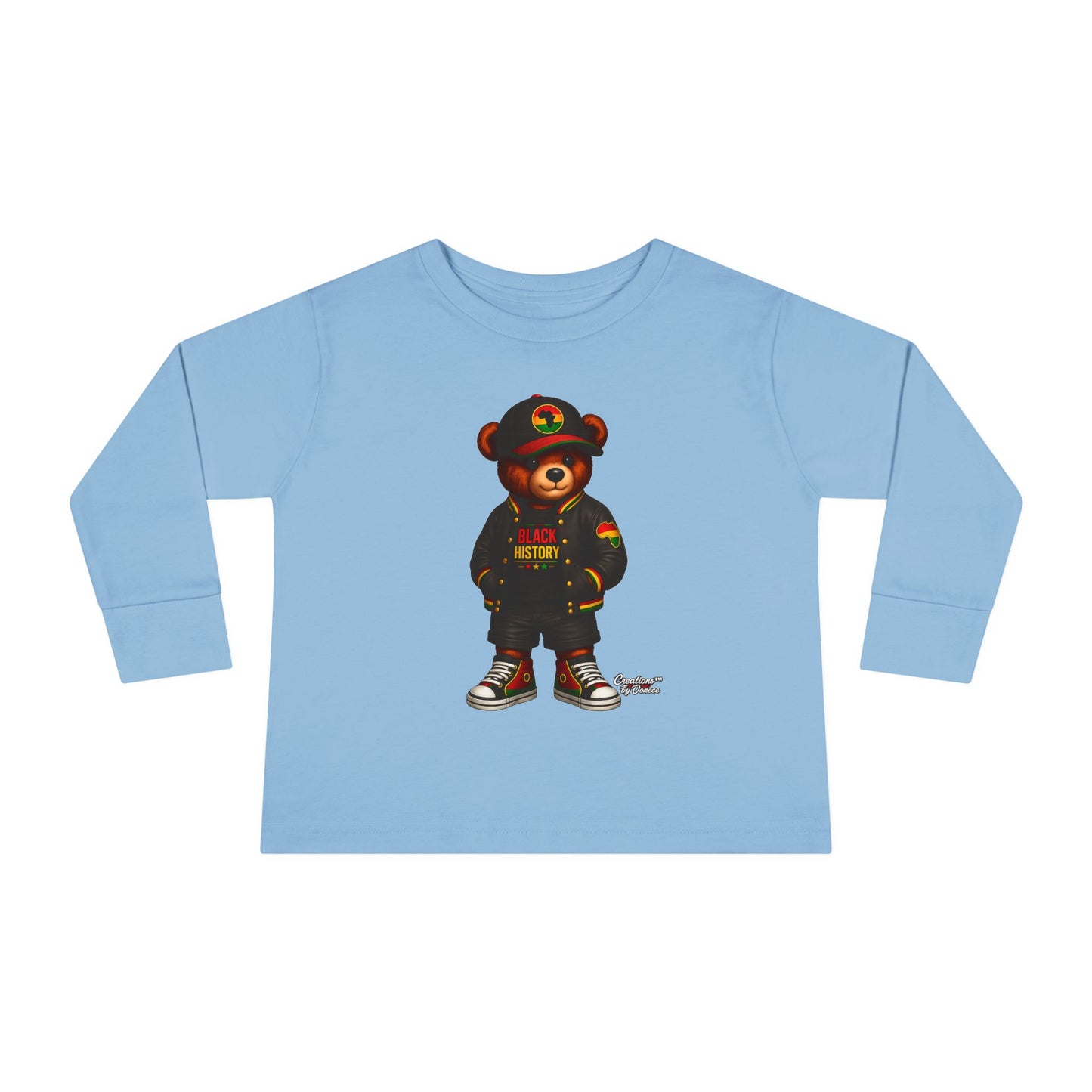 Cool Teddy Bear Toddler Long Sleeve Tee — Urban Streetwear Kids Shirt