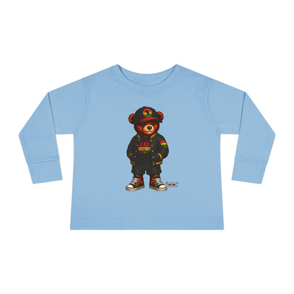 Cool Teddy Bear Toddler Long Sleeve Tee — Urban Streetwear Kids Shirt