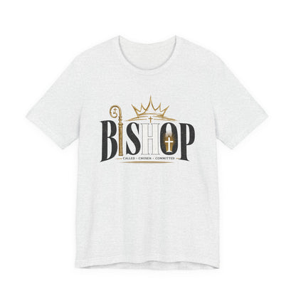 Bishop Graphic Tee — 'BISHOP' Crown & Crosier Church Leadership Shirt