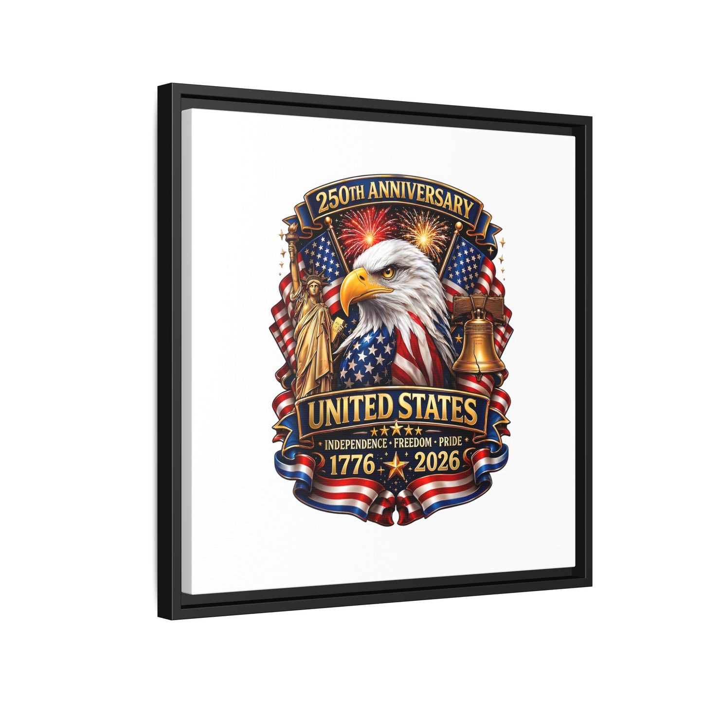 250th Anniversary United States Framed Canvas - Patriotic Eagle 1776–2026