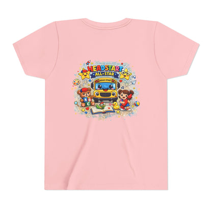 Youth Tee — "Headstart All-Star" Cute School Bus & Characters Back-to-School Shirt