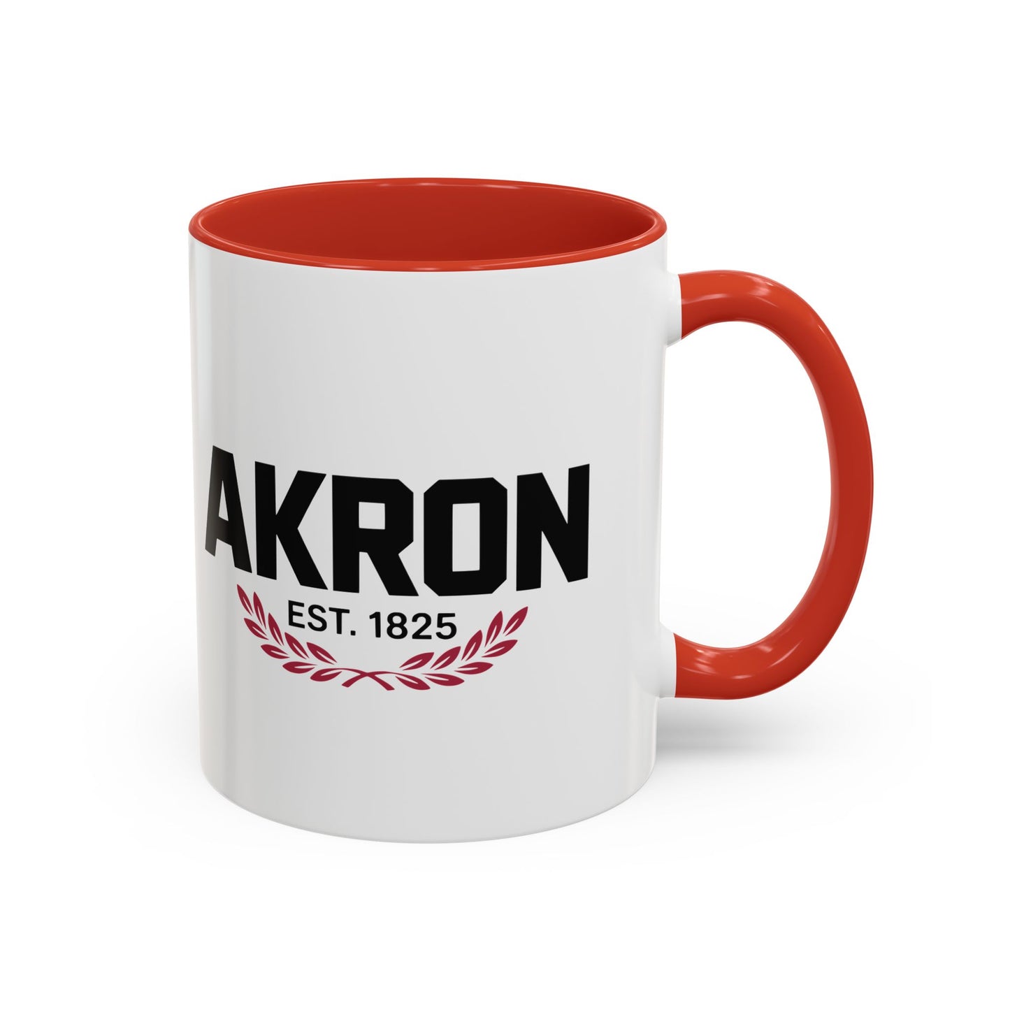 Akron Est. 1825 Accent Coffee Mug — Vintage City Pride Ceramic Mug