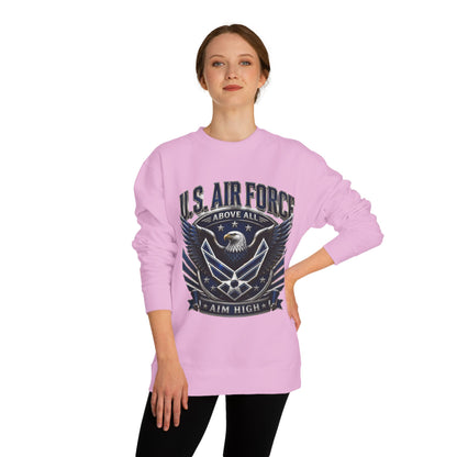 U.S. Air Force Crewneck Sweatshirt — "Above All, Aim High" Graphic
