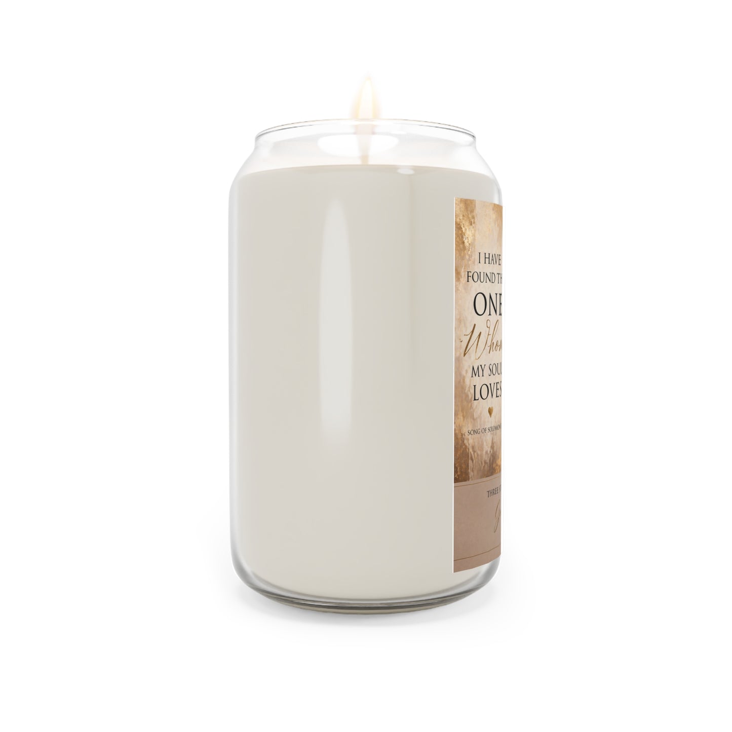 Soy Scented Candle 13.75oz — "I Have Found the One Whom My Soul Loves" Romantic Gift