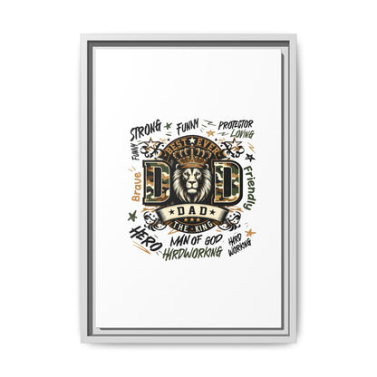 Framed Matte Canvas 'Best Ever DAD' Wall Art – Lion King Design, Father’s Day Gift