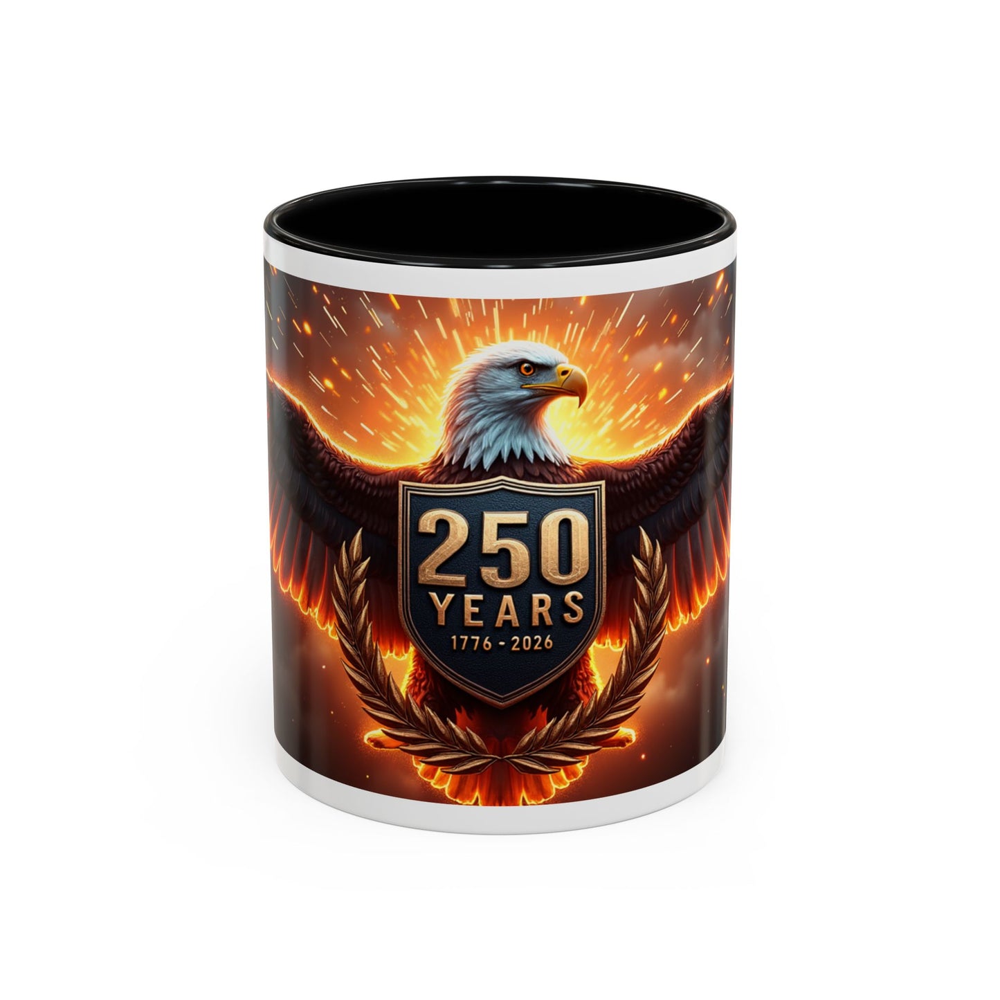 250 Years Eagle Coffee Mug — Patriotic Anniversary Ceramic Accent Mug (11/15oz)